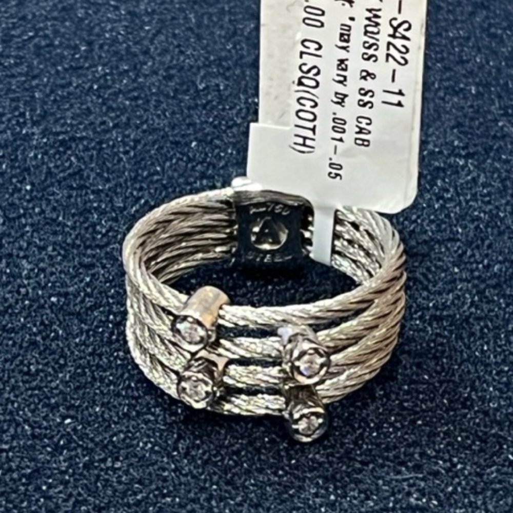 Alor Grey cable with white gold ring